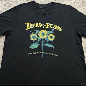 🎸 '23 Tears For Fears Band Sowing The Seeds Of Love Lyric Sunflowe Logo Black T